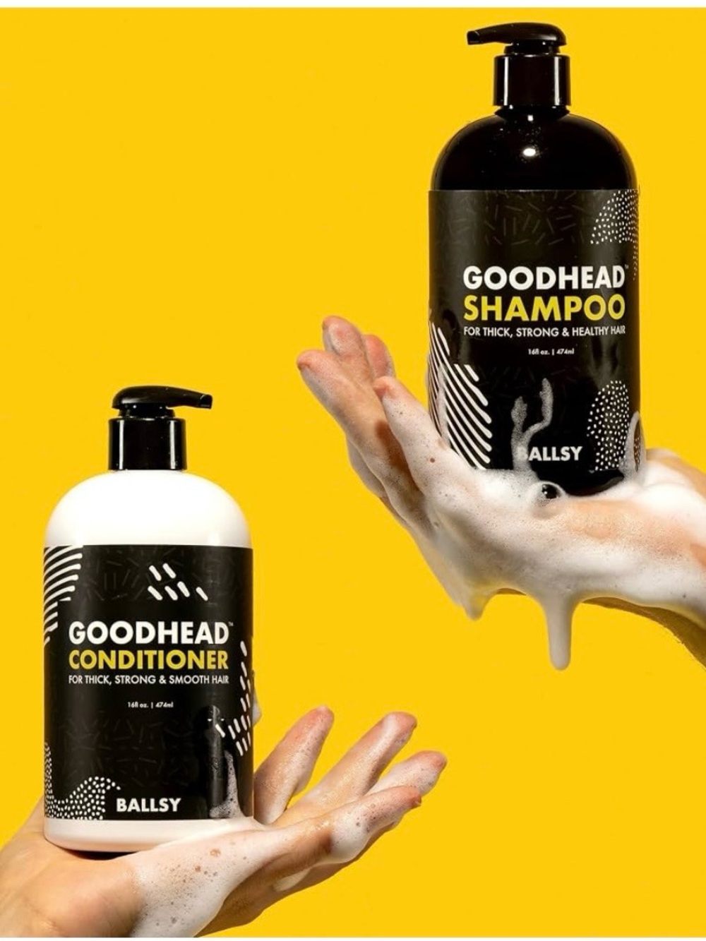 Ballsy Good Head Shampoo & Conditioner NEW NEVER USED 16oz each